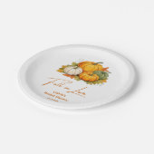 恋に落ちる ラスティック オータム パンプキン ブライダルシャワー ペーパープレート (アングル)
