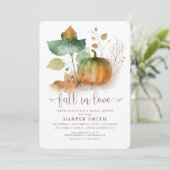 恋に落ちる ラスティック パンプキン ブライダルシャワー 招待状 (スタンド正面)