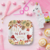 恋に落ちる ラスティック フラワーズ オータム ブライダル シャワー ペーパープレート (パーティー)