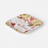 恋に落ちる ラスティック フラワーズ オータム ブライダル シャワー ペーパープレート (傾斜あり)