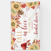 恋に落ちる ラスティック フラワーブライダルシャワーのご案内 横断幕 (縦)