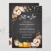 恋に落ちる ラスティック フラワー ウェディング 招待状 (正面/裏面)