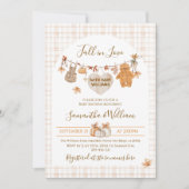 恋に落ちる ラスティック モダン ニュートラル ベビーシャワー 招待状 (正面)