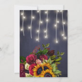 恋に落ちる ルスティック シックな花のネイビー婚約 招待状 (裏面)