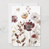 恋に落ちる ワイルドフラワーベイビーシャワー 招待状 (裏面)