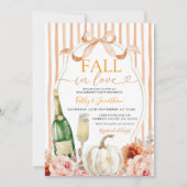 恋に落ちる ワインと弓のカボチャの婚約 招待状 (正面)