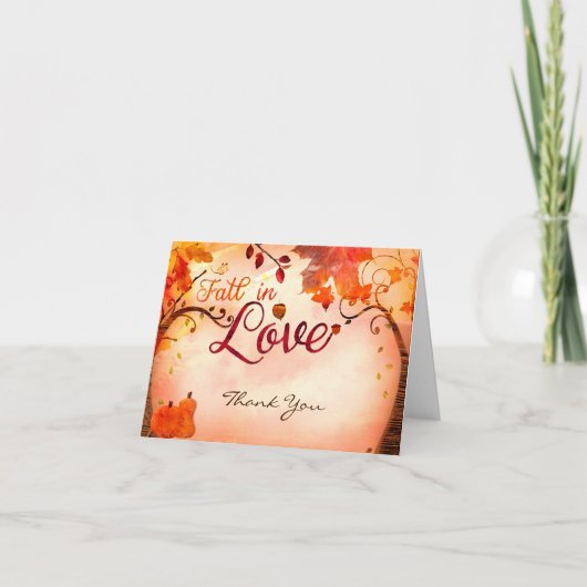 恋に落ちる ワンダフル オータム サンクス サンキューカード (正面)