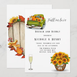 恋に落ちる ヴィンテージ トラック きいろい かわいい かぼちゃの バブル バブル 招待状