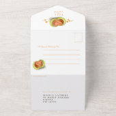 恋に落ちる 水彩の殻 心 秋の色に染まる オールインワン招待状 (外側)