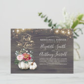 恋に落ちる 白いパンプキン ラスティック リハーサル ディナー 招待状 (スタンド正面)