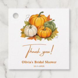 恋に落ちる 秋のクラシックなパンプキン ブライダルシャワー フェイバータグ
