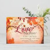 恋に落ちる 秋のベイビーシャワー招待状 オータム フォール 招待状 (スタンド正面)