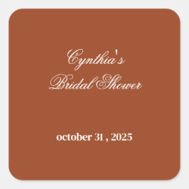 恋に落ちる 秋の花のロマンス ブライダルシャワー スクエアシール