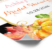 恋に落ちる 秋の落ち葉 パンプキン ブライダルシャワー ポスター (角)