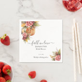 恋に落ちる 秋の葉 パンプキン ブライダルシャワー スタンダードカクテルナプキン (インサイチュ)