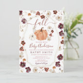 恋に落ちる 秋の野生の花 かぼちゃ 赤ちゃん歓迎会 招待状 (スタンド正面)