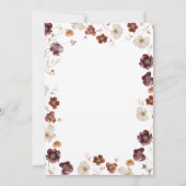 恋に落ちる 秋の野生の花 かぼちゃ 赤ちゃん歓迎会 招待状 (裏面)