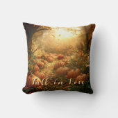 "恋に落ちる" 秋 & かぼちゃの森の風景 クッション (正面)