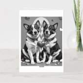 恋に落ちる 箔グリーティングカード (裏面)