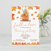 恋に落ちる、紅葉、テーマのブライダルシャワー 招待状 (スタンド正面)