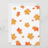 恋に落ちる、紅葉、テーマのブライダルシャワー 招待状 (裏面)