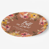 恋に落ちる 花のウェディングシャワー テラコッタ ペーパープレート (アングル)