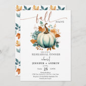 恋に落ちる | 花のハロウィンのかぼちゃ | リハーサルディナー 招待状 (正面/裏面)