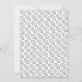 恋に落ちる 黒と白の葉 秋のウェディング 招待状 (裏面)