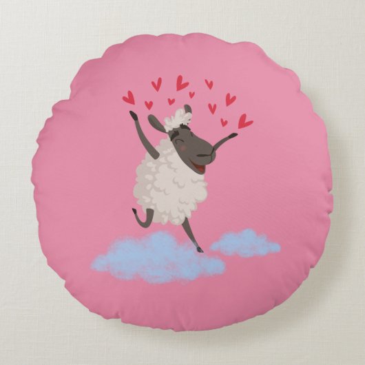 恋に落ち込む ラウンドクッション (正面)