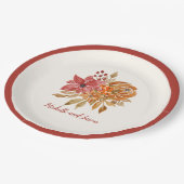 恋に落エレガントちる秋の花 ペーパープレート (アングル)