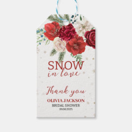 恋に雪の愛の冬の素朴なスノーフレーク ブライダルシャワー ギフトタグ