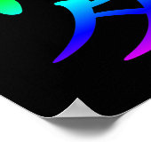 恋のためのレインボー中国のグラディエントキャラクター ポスター (角)