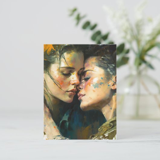 恋のはがき二人 ポストカード (スタンド正面)