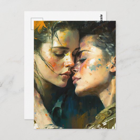 恋のはがき二人 ポストカード (正面/裏面)
