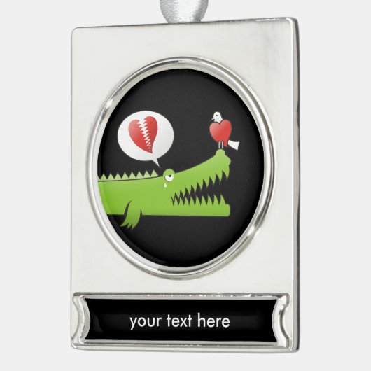 恋のアリゲーター シルバープレートバナーオーナメント (左)