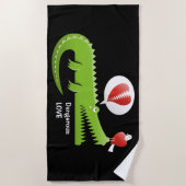恋のアリゲーター ビーチタオル (正面)