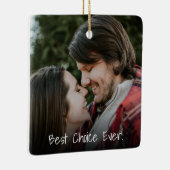 恋のカップル2つ今ま最高のでの写真ユニークカップル セラミックオーナメント (右)