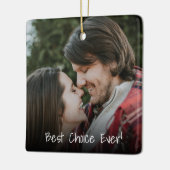 恋のカップル2つ今ま最高のでの写真ユニークカップル セラミックオーナメント (左)