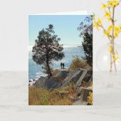 恋のカップル – あいさつ空白のきカード カード (黄色い花)