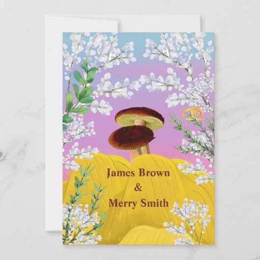 恋のキノコ結婚の花 招待状 (正面)
