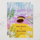 恋のキノコ結婚の花 招待状 (正面/裏面)
