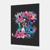 恋のスケルトン。花束。 アクリルサイン (傾斜)