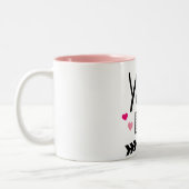 恋のハートおもしろいバレンタインデーデザイン ツートーンマグカップ (左)