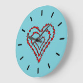恋のハート ラージ壁時計 (傾斜)