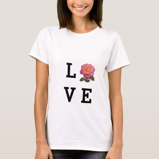 恋のバラの花 Tシャツ (正面)
