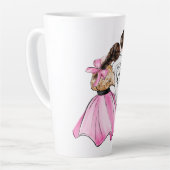 恋のバレンタインデーのカップルのハート カフェラテマグ (左アングル)