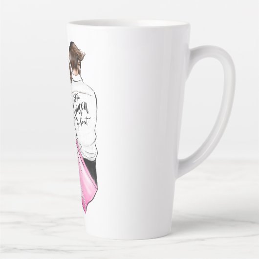 恋のバレンタインデーのカップルのハート カフェラテマグ (右)