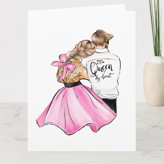 恋のバレンタインデーのカップルのハート カード (正面)