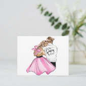 恋のバレンタインデーのカップルのハート ポストカード (スタンド正面)