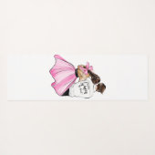 恋のバレンタインデーのカップルのハート ヨガマット (裏面(横))